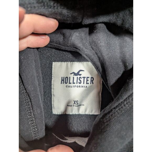 Hollister California Women's Hoodie Black Size XS Y2K 2000s Logo Fitted - Picture 4 of 7